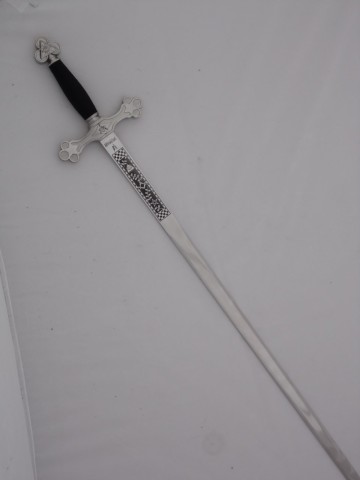 ESPADA MASONA  PLATA CORDON NEGRO